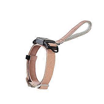 Telescopic Dog Collar Integrated Leash System Gentle On Neck   Fabric Multiple Style Choice Traction Collar  Pink M 26-27