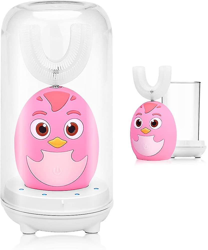 Kids Electric Toothbrush, Rechargeable U Shaped Cartoon Toothbrush, 3 Modes