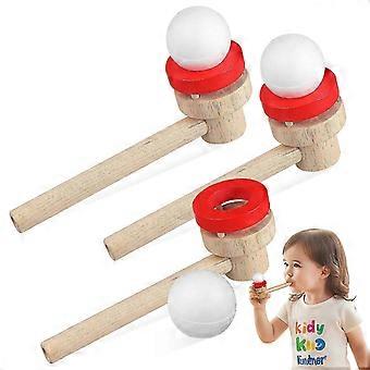 3 Pz di Legno e Plastica Galleggiante Soffiando Palla Giocattoli Bambini Soffio Palla Giocattoli