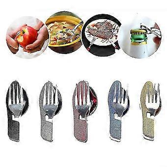 3 In 1 Folding Spoon compatible withk Set Multifunction Travel Camping Tableware Kit