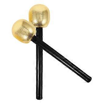Fake Microphone Prop Simulated Microphone Model for Kids 2Pcs Golden ABS