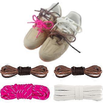 4Pcs Mixed Color Shoe Laces for Sneaker, Flat Leather Round Shoelaces Replacement Laces kit