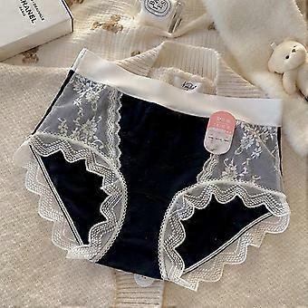 Women S Mid Waist Lace Modal Underwear 7a Antibacterial Plus Size Panties