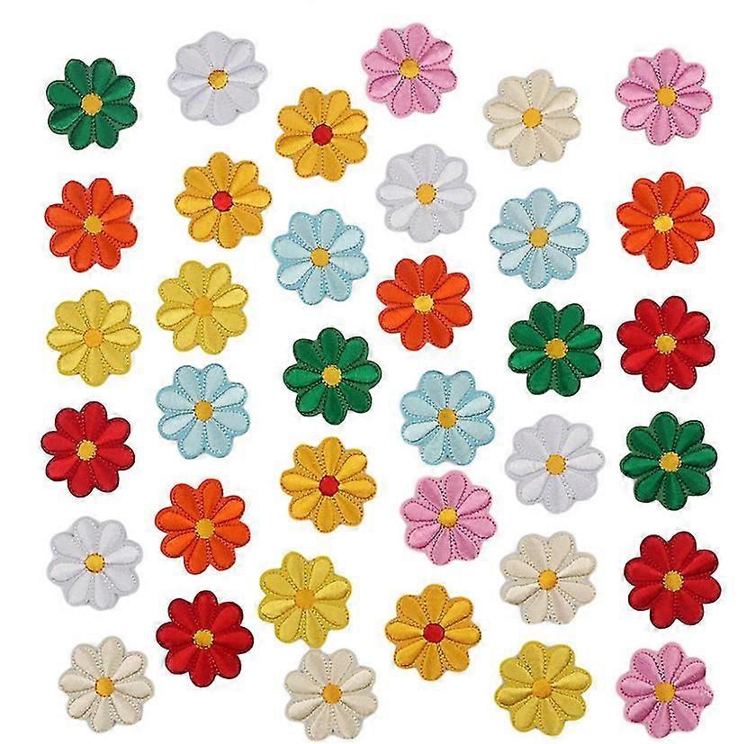 36pcs Appliques de fleurs Patchs Repassage Patch brodé Couleur mélangée