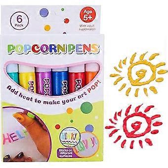 3D Magic Bubble Pens, 6 Colors DIY Bubble Popcorns Drawing Pens | Creative 3D Bubble Pens, Funny Bubble Paint Pen, Washable DIY Printing !best