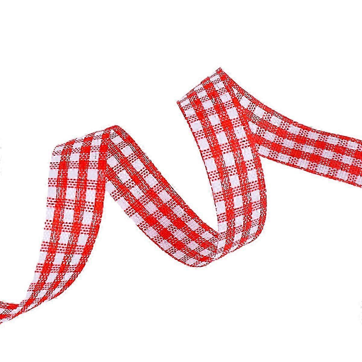 Plaid Gift Ribbon Braided Edge