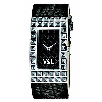 V & l Miss Punky horloge voor vrouwen analoge Quartz met koeienhuid armband VL066601