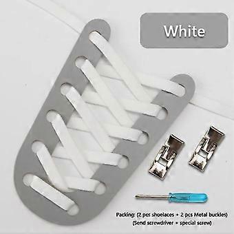 16 Colors Flat Shoelaces Without Tying Elastic Shoe Laces Flat Metals Cross Buckle Easy To Put on And Take Off Lazy Shoelace