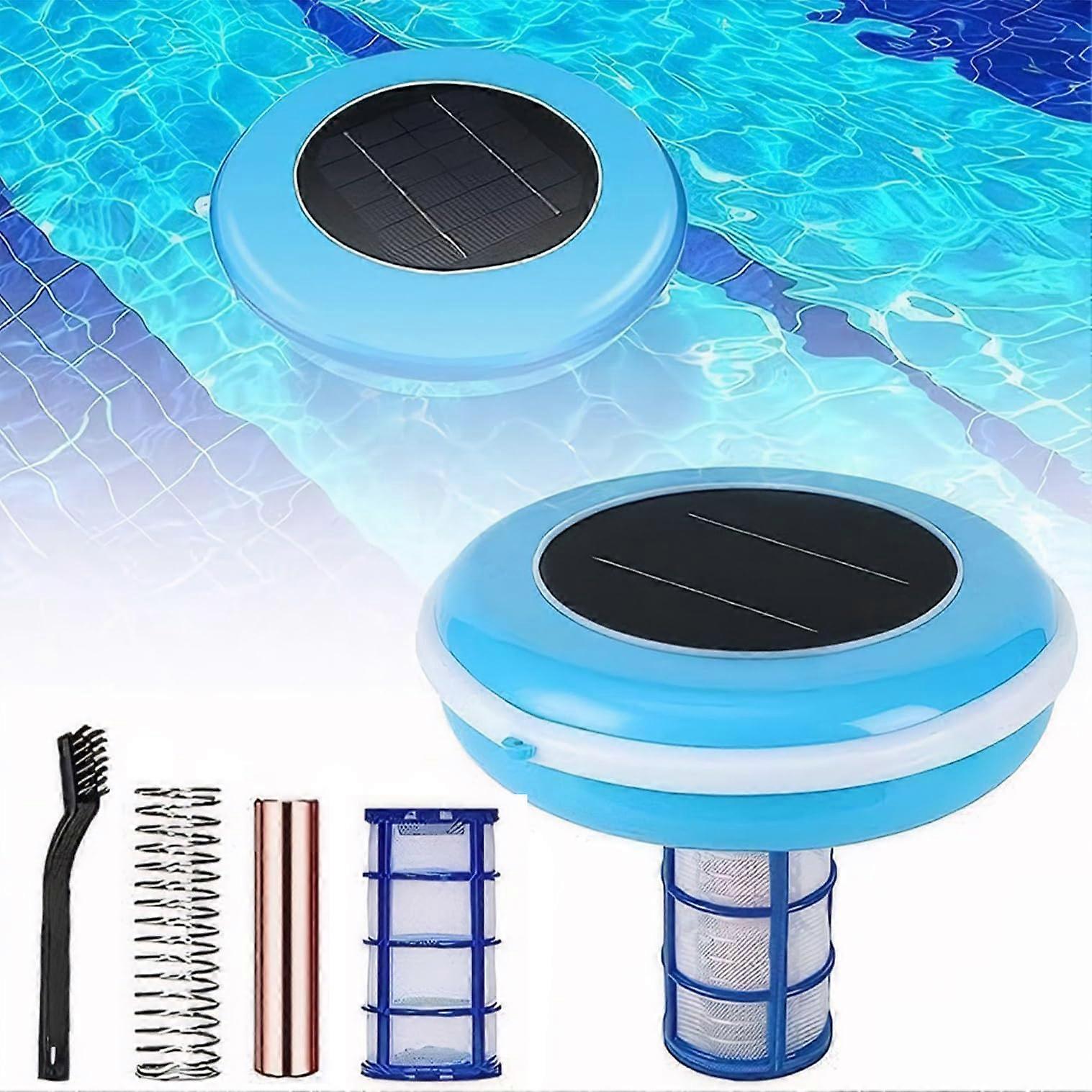 Solar Pool Ionizer for 35000 Gallon Pool, Copper Silver Ion Cleaner with Automatic Algae Control