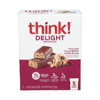 Think Thin Keto Chocolate Peanut Butter Cookie Dough Bars, 6 Oz(Case Of 6)
