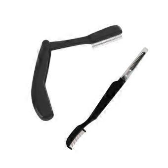 Stainless Steel Eyebrow Comb for Makeup Foldable Tool 6Pcs Black