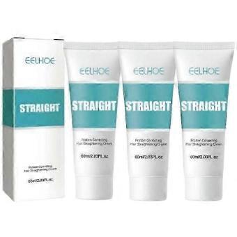 Protein Correcting Hair Straightening Cream 60ml, Smoothing Straight Hair Cream for Frizz Control, 1/2/3 Pack