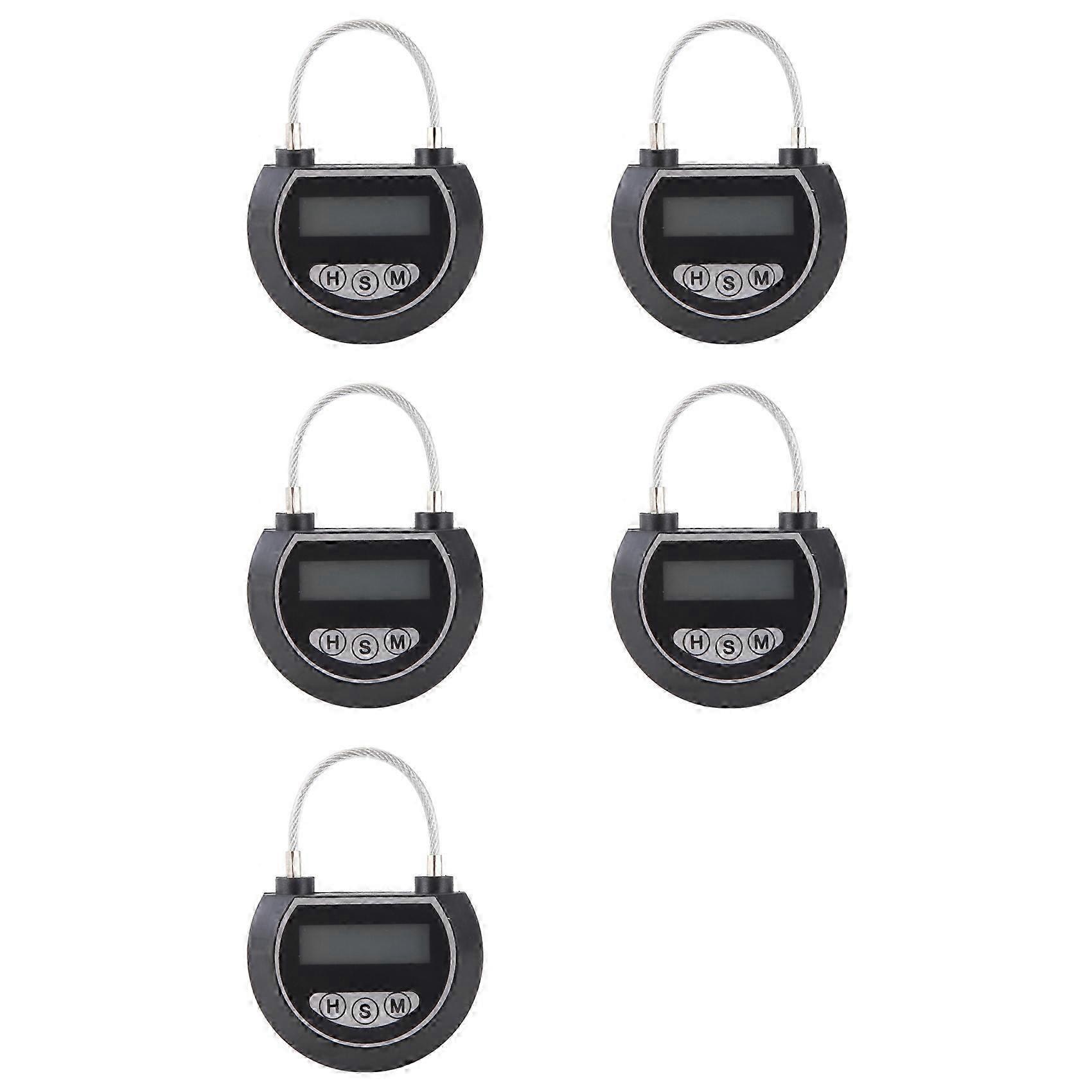5X Electronic Time Lock Timer Lock Container Multi Function Time Lock Bin for Toys Black