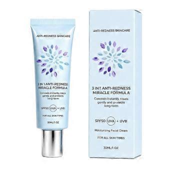 SPF50 3-in-1 Tinted Face Cream 30ml Anti-Redness Moisturizer Natural Makeup Base yfsy