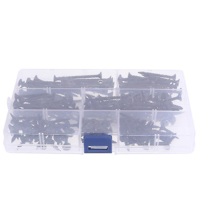 17.6X10.2 cm Siyah Vidalar 220 adet Kendinden Kılavuzlu Çapraz Başlı Havşa Başlı Vida Alçıpan Vida