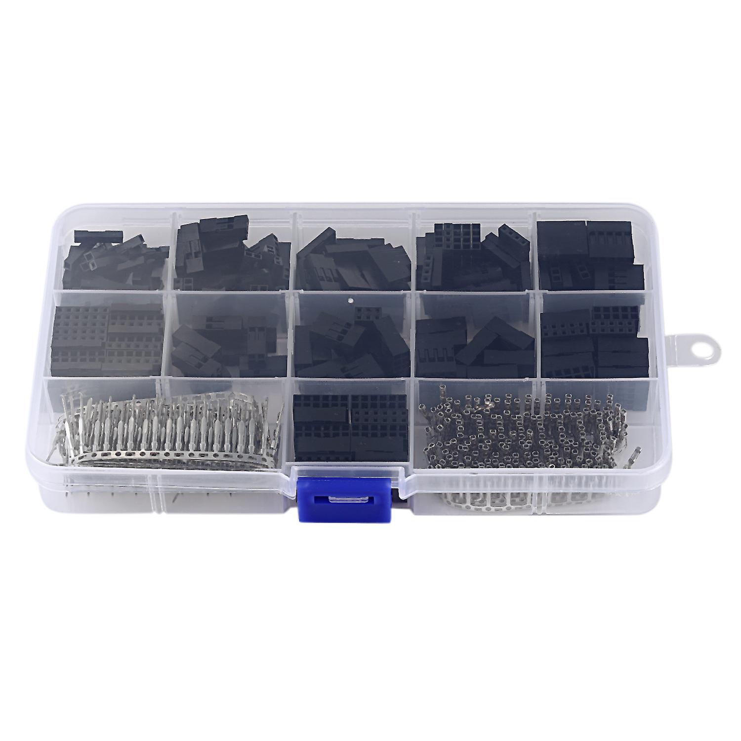620Pcs Connector 2.54mm, Cable Jumper Wire Pin Header Housing Kit, Male Crimp Pins+Female Pin Termi