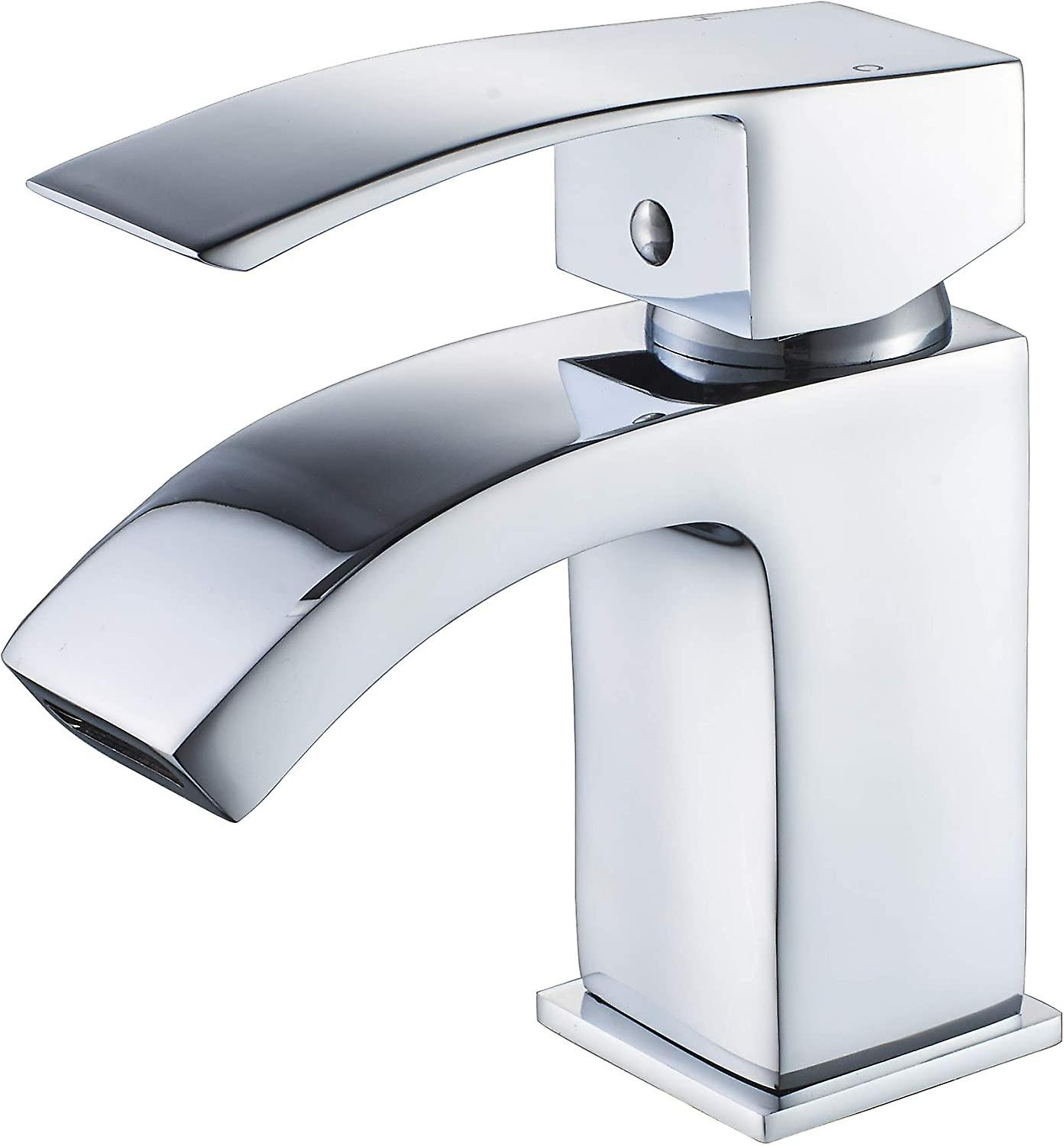 Waterfall Basin Tap, Bathroom Sink Mixer Tap Chrome Single Lever Single ...