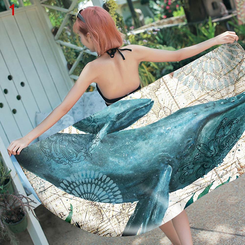 Mediterranean Rectangular 3D Digital Print Beach Towel Cushion Bath Towel Microfiber Cushion Bath