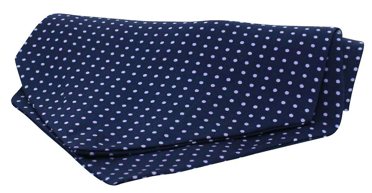 David Van Hagen Twill Silk Self Tie Cravat - Navy/Lilac
