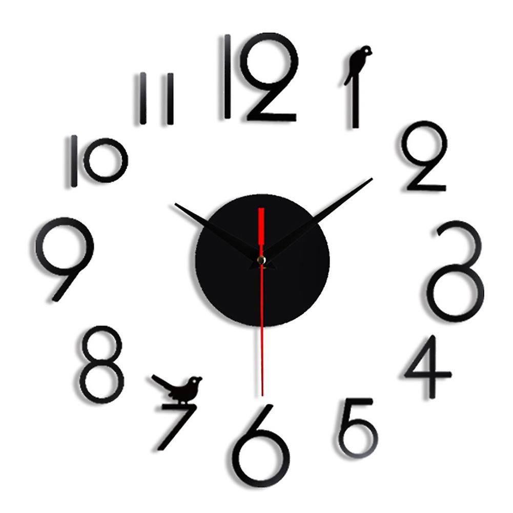 Personalized Wall Clock DIY 3D Numbers Wall Hanging Clock Self-adhesive Clock Decoration