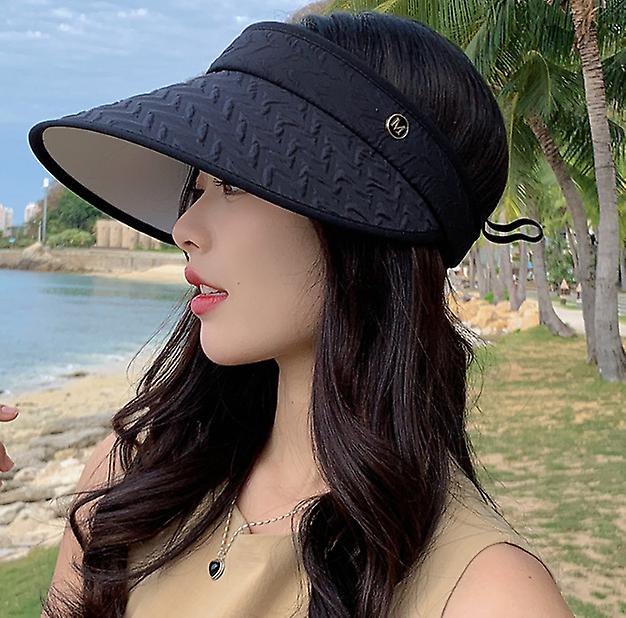 Summer High Quality Women's Sunscreen Hat M Standard Large Eaves Empty Top Hat Outdoor Leisure Everything Show Face Small Visor Hat