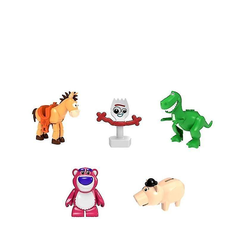 Pg1235 French fries 4 Forky Figures Gremlins Gizmo Stitch Mario Alien E.T. Elliot Building