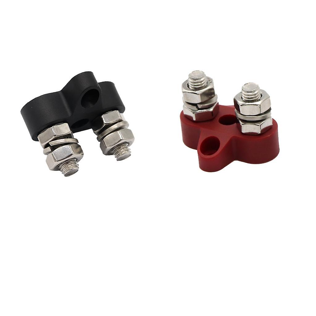 Red & Black Junction Block Power Post Set Insulated Terminal Stud M8