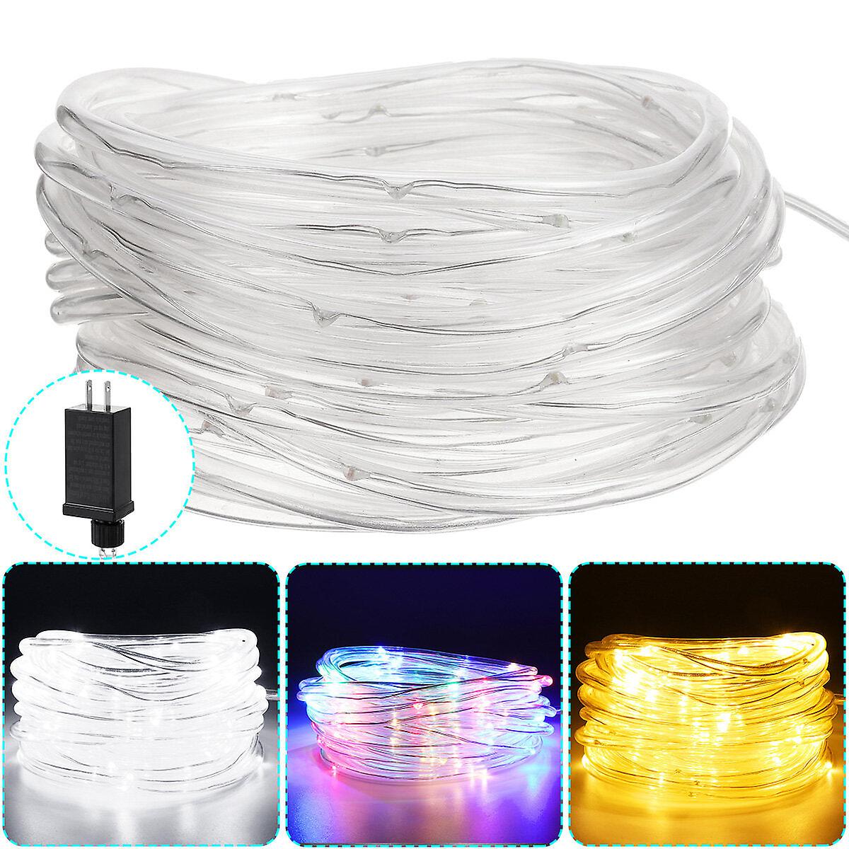 10M 100led Rgb Tube Rope String Lights With Us Plug For Outdoor Xmas Home Decor