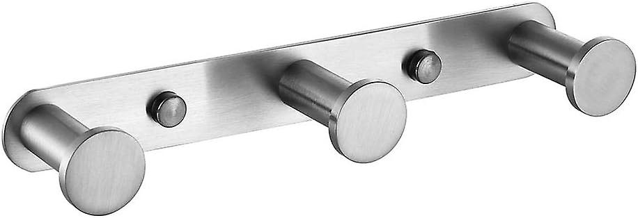 Wall Mounted Towel Hook Coat Hooks With Hooks 304 Stainless Steel Wall Mounted Towel Rack Hooks (3 Hooks Brushed)