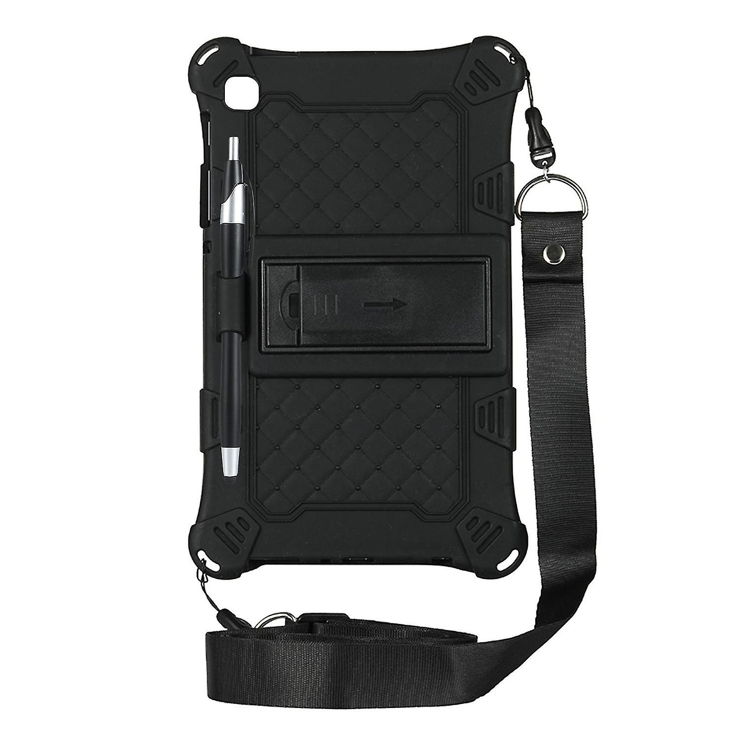 Silicone Case Tab A7 Lite 8.7 Inch 2021 T220 T225 Tablet Case Tablet Stand with Pen and Strap ,blac