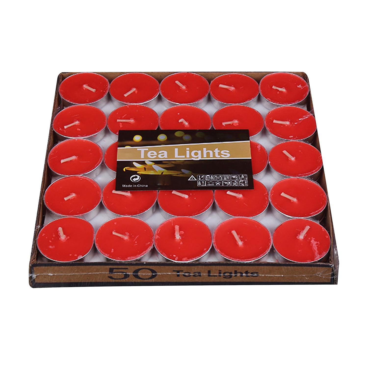ZHOUBA 50Pcs Candle Smokeless Round/Heart Shape Flickering Mini Desktop Atmospheres Candle for Party