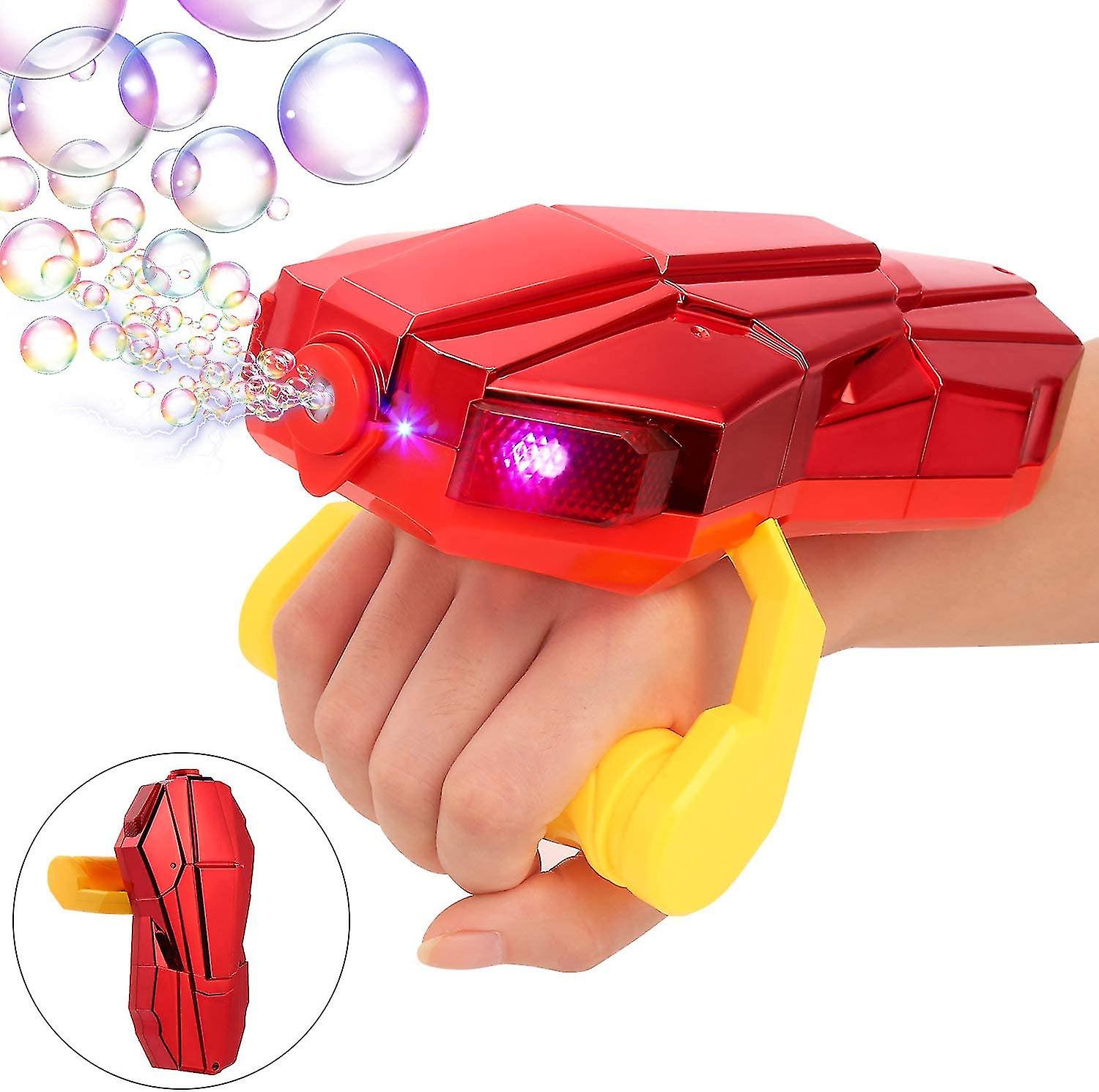 Tragbare Seifenblasenmaschine mit leichtem, automatischem LED-Blasenbläser T