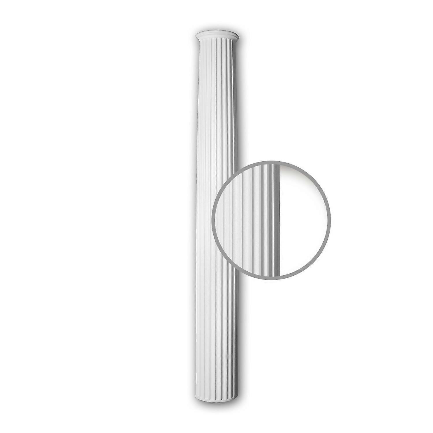 Profhome Decor 1 x Half column shaft 416201 Profhome white Rigid polyurethane foam pre-primed lightweight, sturdy, dimens