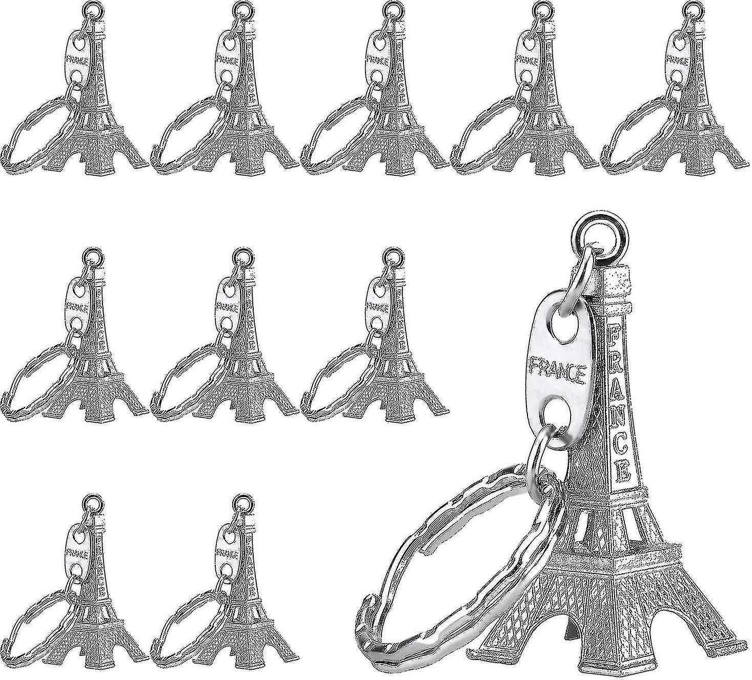 15 Pieces Eiffel Tower Keyring Retro Adornment French Souvenirs Keychains (gold)