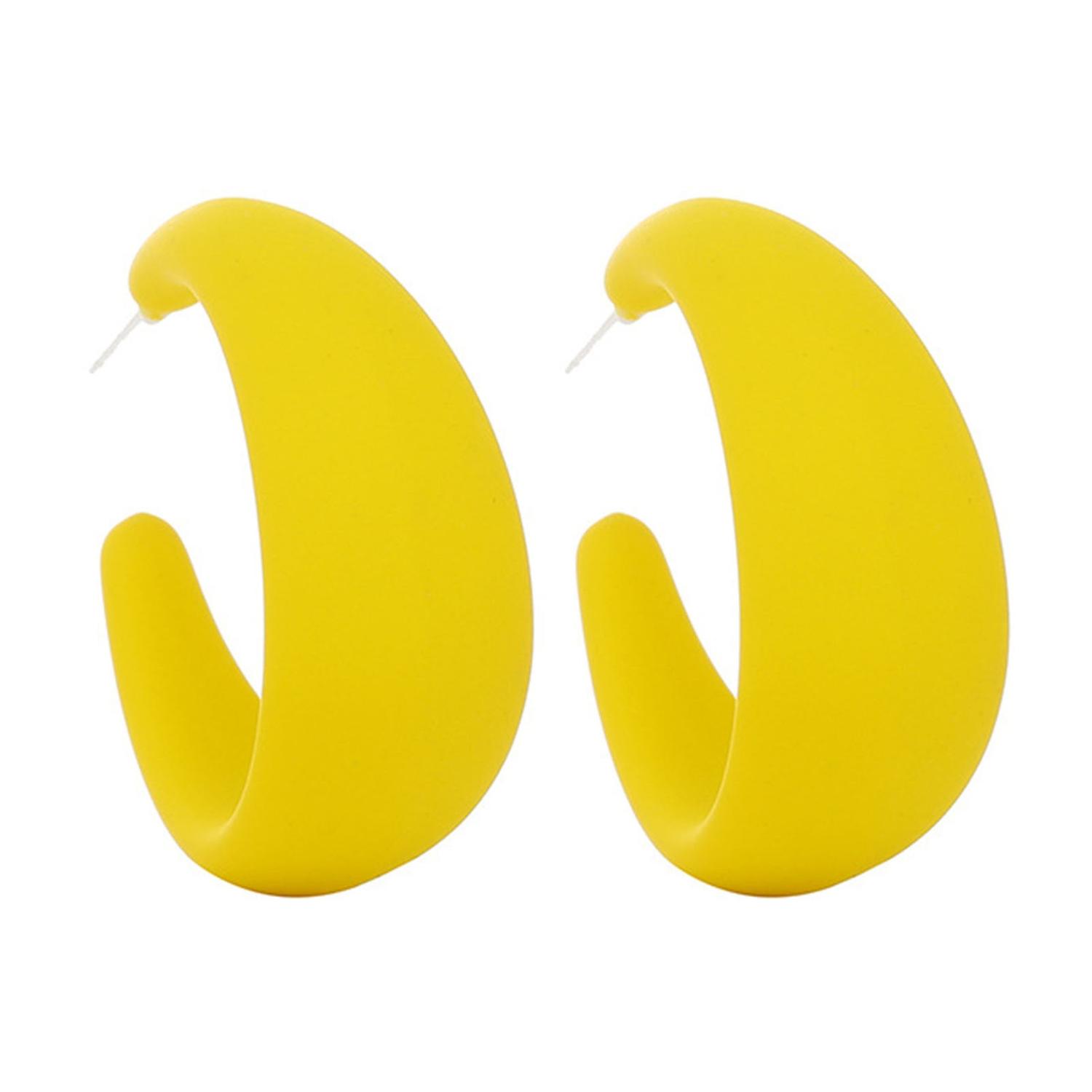1Pc Drop Earring Vibrant Color Non-Irritation Lightweight Exaggerated C-Shaped Dangle Earring Pierci