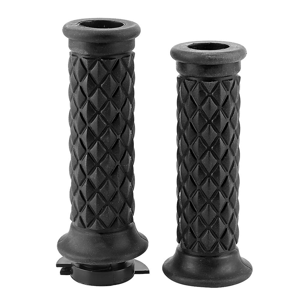 2pcs 7/8in Motorcycle Handle Grip Retro Style Anti-Slip Handlebar Modified Riding Parts