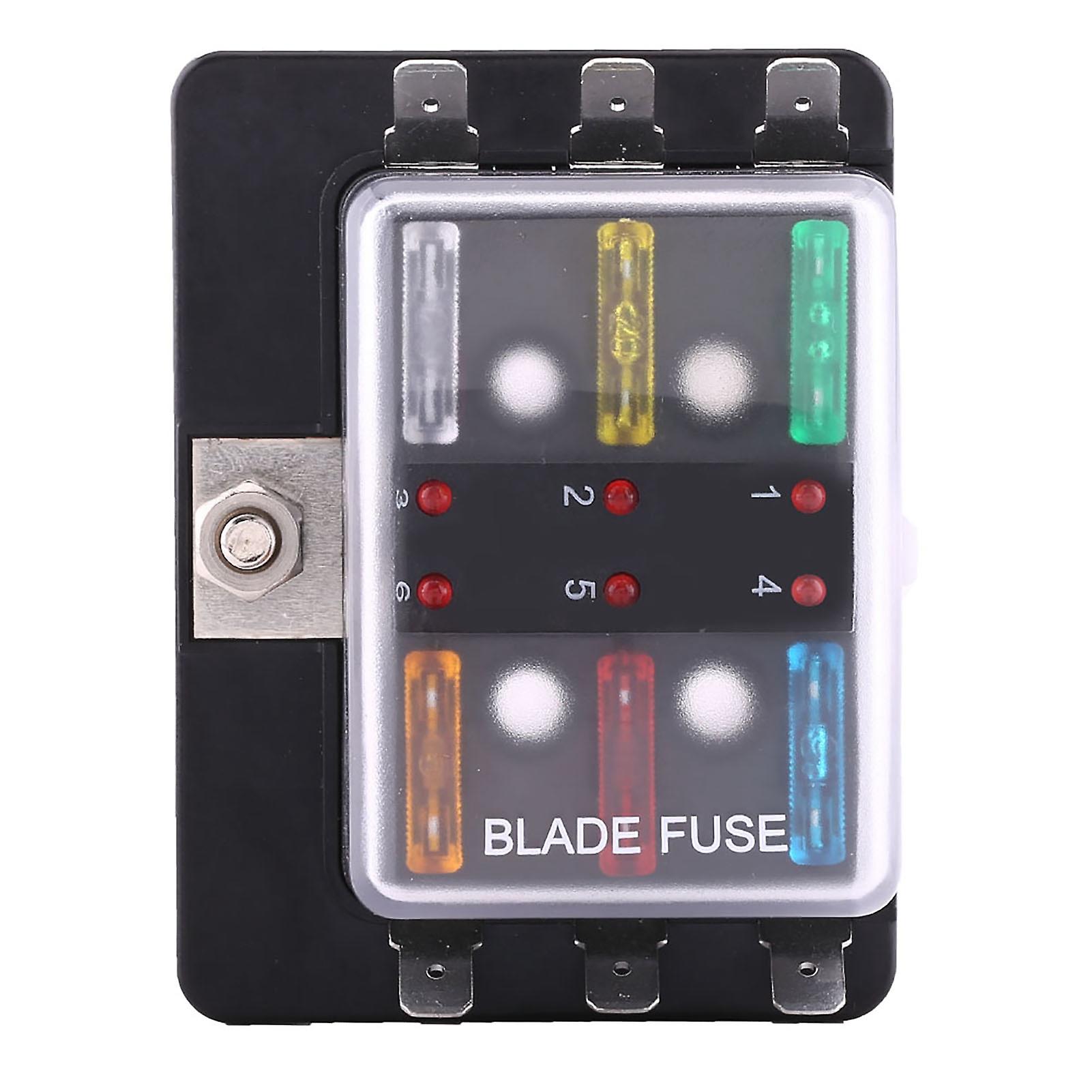 6-Way Blade Fuse Box with LED Indicator - Easy Fault Detection & Installation