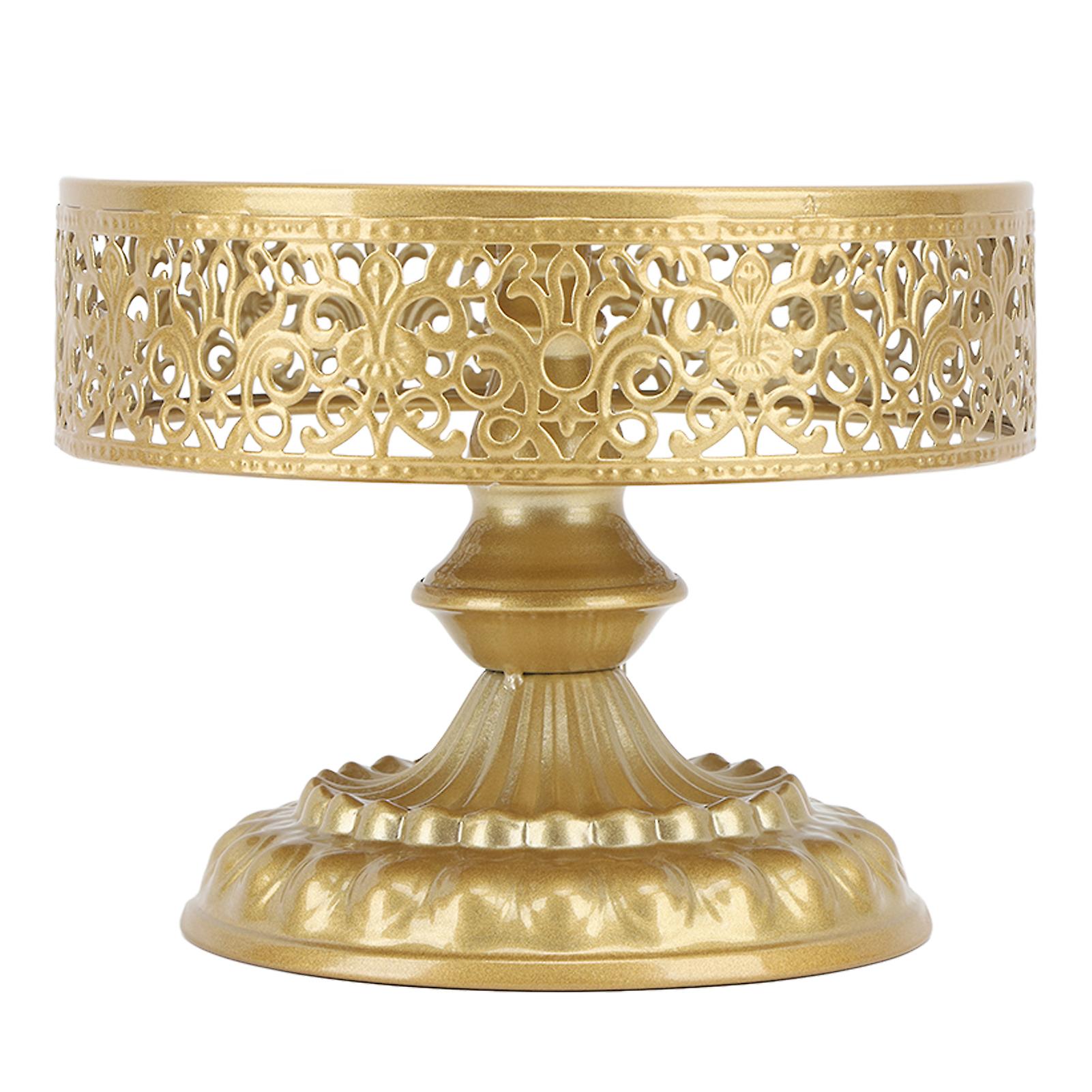 Round Golden Lace Cake Stand for Elegant Dessert Displays - Quick Setup for Events