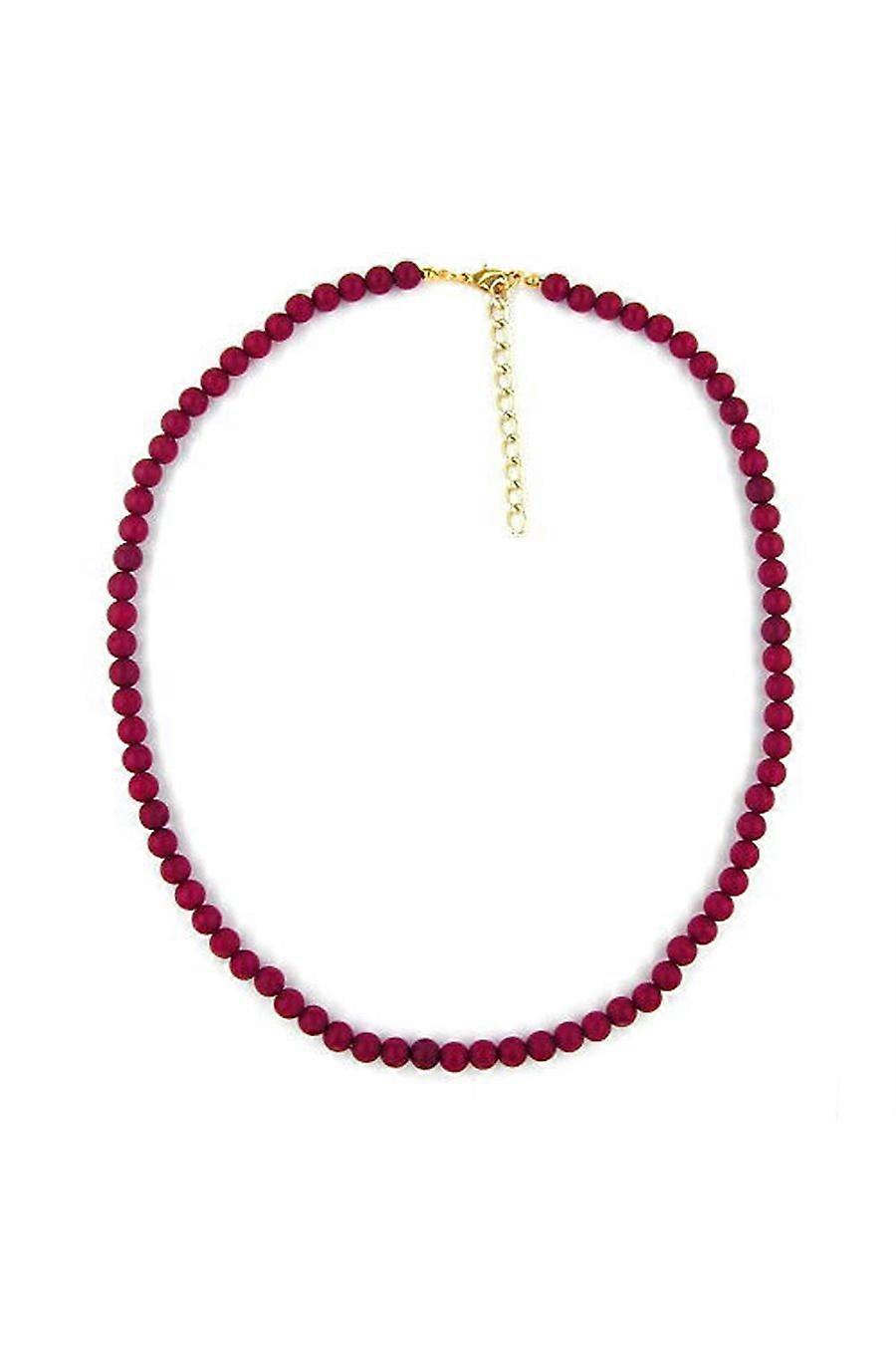 Necklace Beads 6mm Bordeaux/ Dull - Gl01770