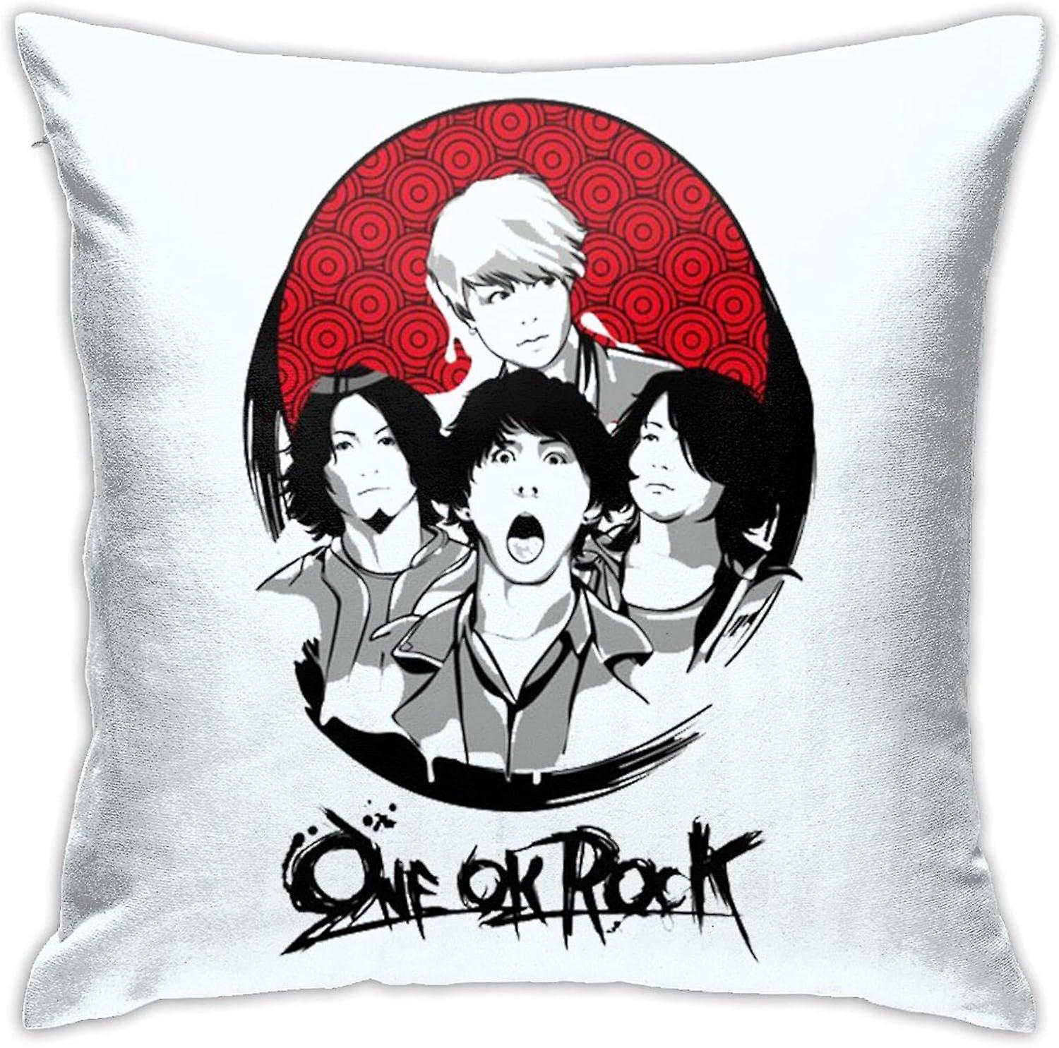 One Ok Rock4枕カバー枕カバーSoftクッションカバー耐久性のある枕カバーオフィスソファホームSoft装飾スロー枕カバー18 x 18インチ