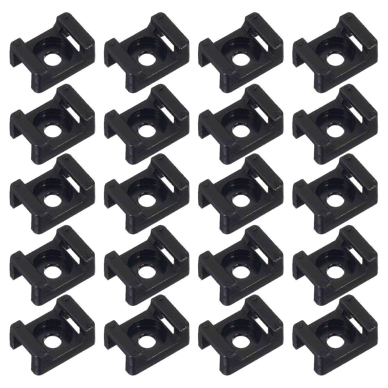 thumbnail image 2 of MECCANIXITY 10Pcs Cable Zip Tie Base 6.5mm Hole Dia Saddle Type Wire Holder For 40 Series European Standard Aluminum Extrusion With M5 Screws, Nuts, Ties Black 2 of 14