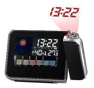 Alarm Clock With Projection, Led Digital Projection Alarm Clock Usb Rechargeable Alarm Clock Lazy Electronic Clock Weather Projection Alarm Clock