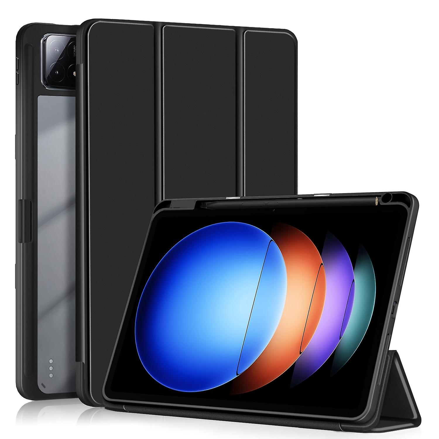 3-Fold Solid Color Tablet Case For Xiaomi Pad 6S Pro 12.4