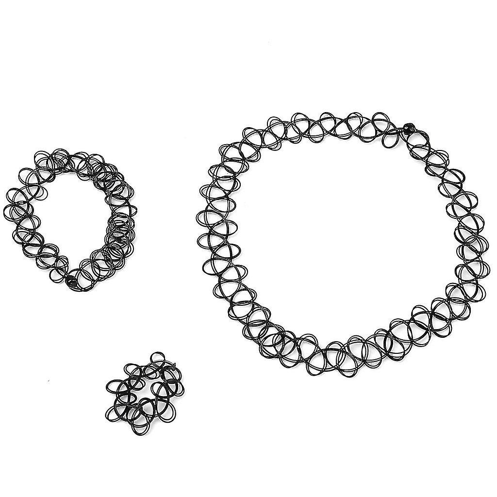 ヴィンテージ自由奔放に生きるタトゥーチョーカー弾性ストレッチネックレスリングブレスレットセットレトロヘナ