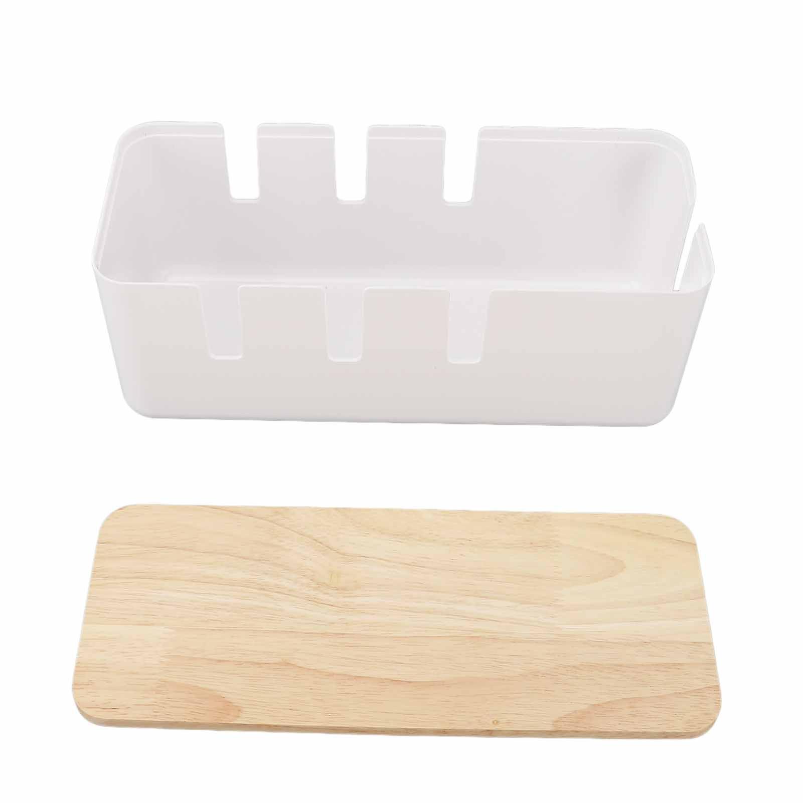 Under Cabinet Shelf Organizer Hollow Bevel Type Adhesive Mount Hanging Storage Box for Home
