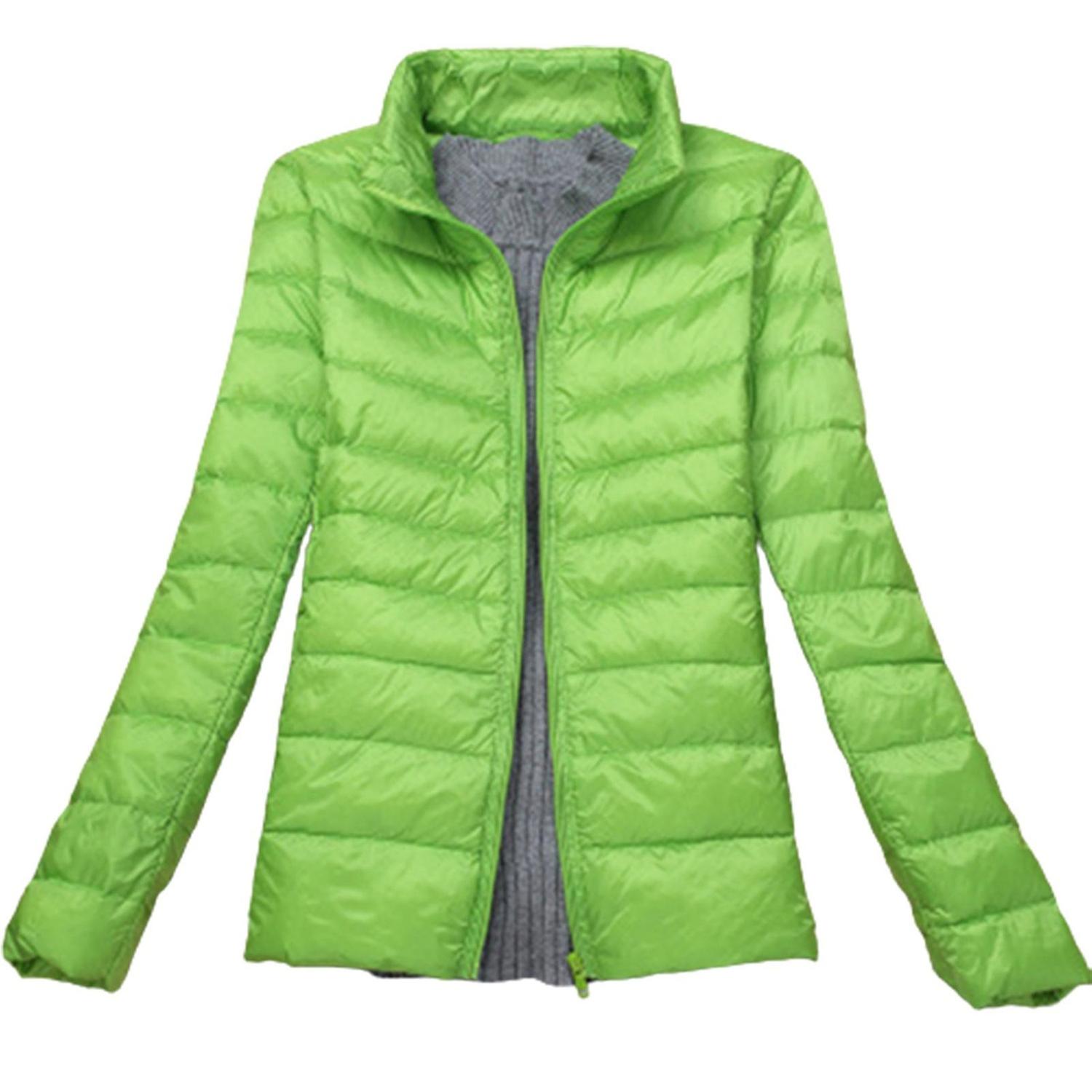 Kvinners Zip-up Stand Krage Jakke Kvinners tykkere dunjakker Egnet for venner Gathering Wear