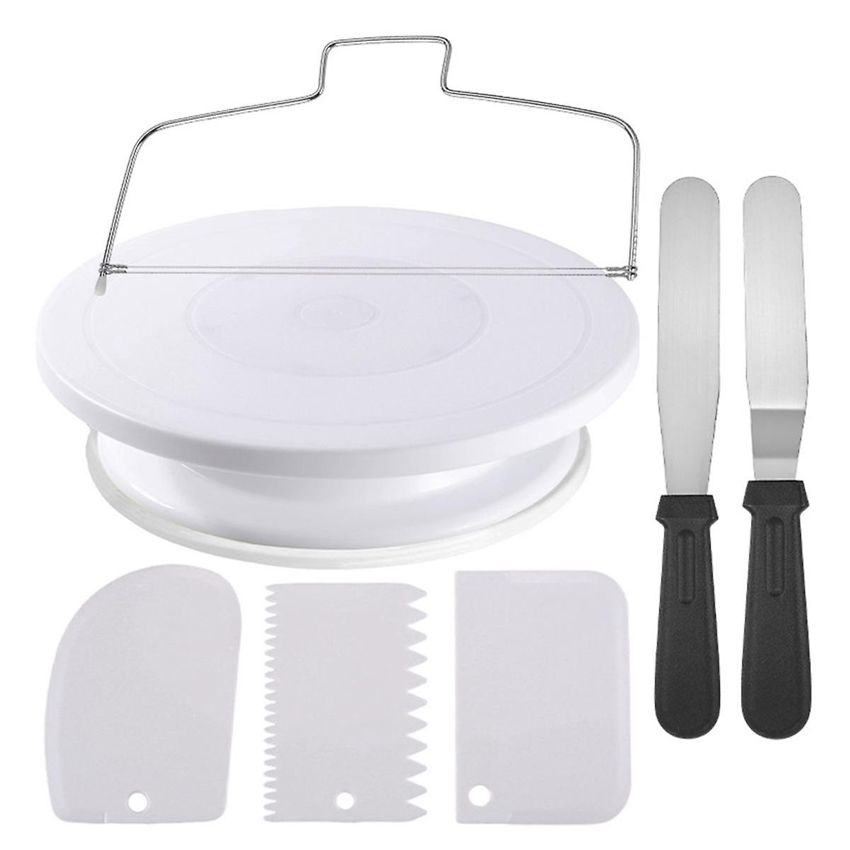 7-Piece Cake Making Tool Kit, Cake Turntable Combination Spatula Baking Tool Set