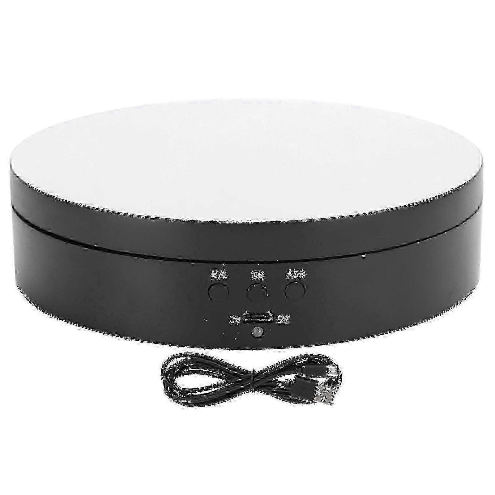 Présentoir rotatif électrique à 360 degrés, 3 vitesses, support à bijoux, chargement USB, noir