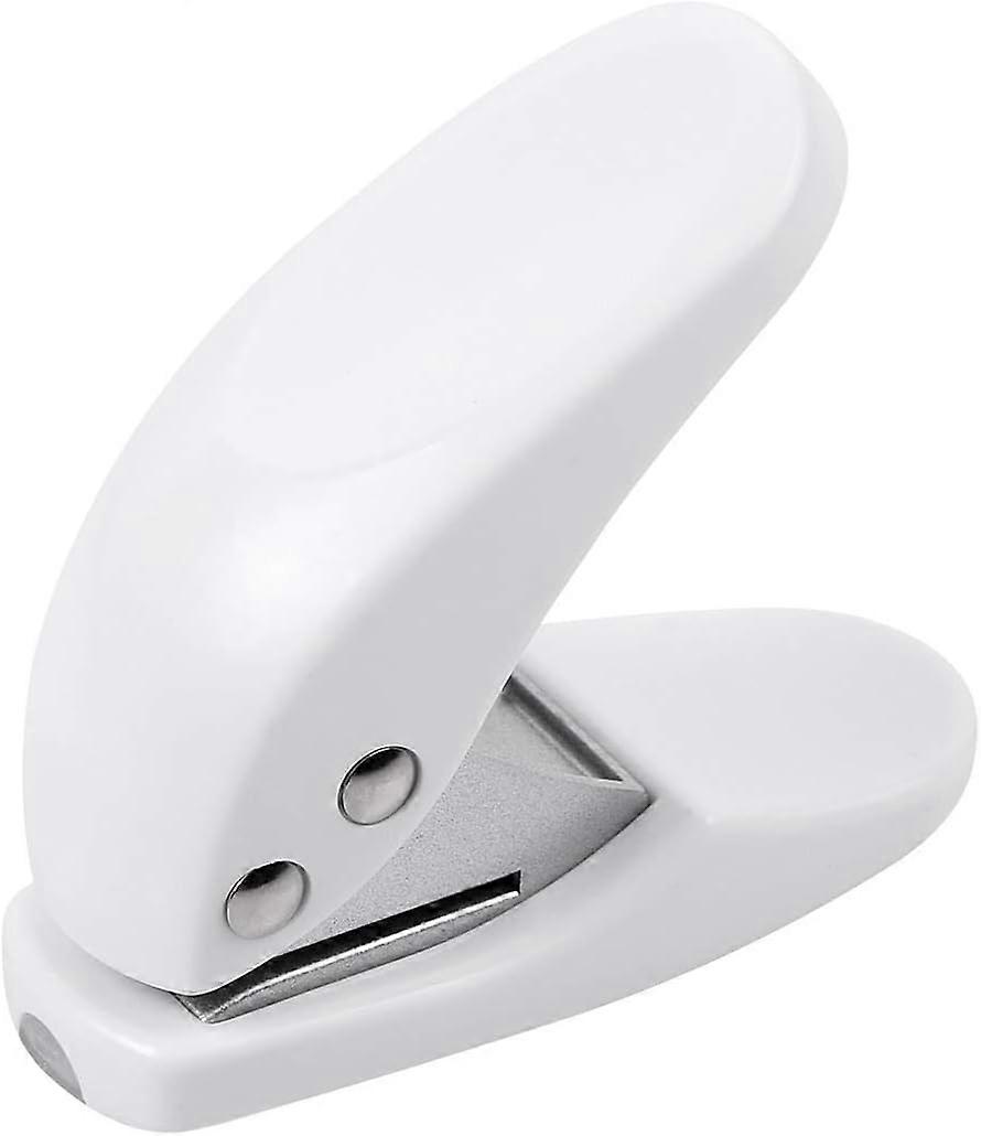Mini Hole Punch, Single Ring Punch for Paper (White, 1 pc)