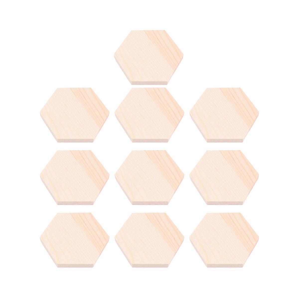 10PCS خشبية اللوح الخشبي المضلع كتلة مسدس لمحة كتلة الخشب الصلب دليل DIY لوحات خشبية على شكل خاص للحرف اليدوية صنع الحجم 3